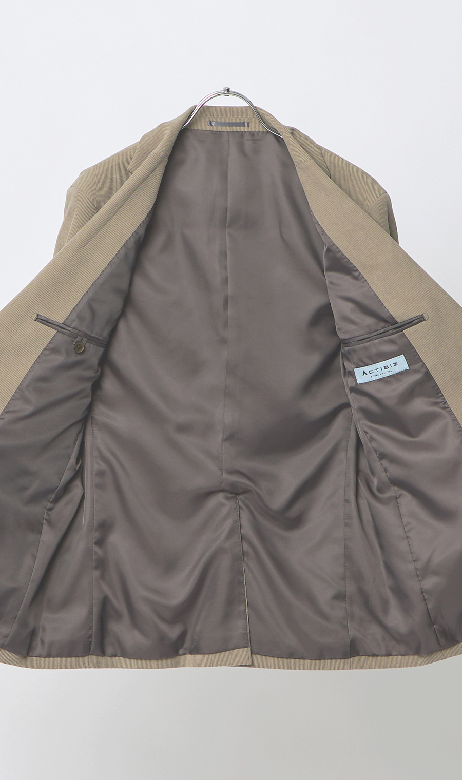 スタイリッシュジャケット【コーデュロイ】【セットアップ着用可】 ベージュ M