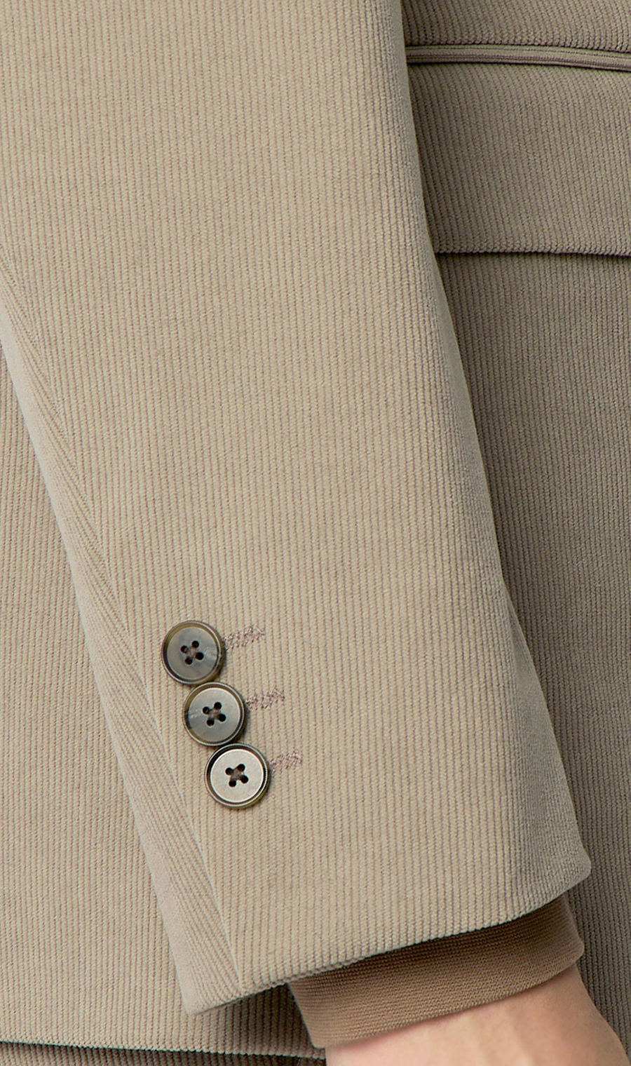 スタイリッシュジャケット【コーデュロイ】【セットアップ着用可】 ベージュ M
