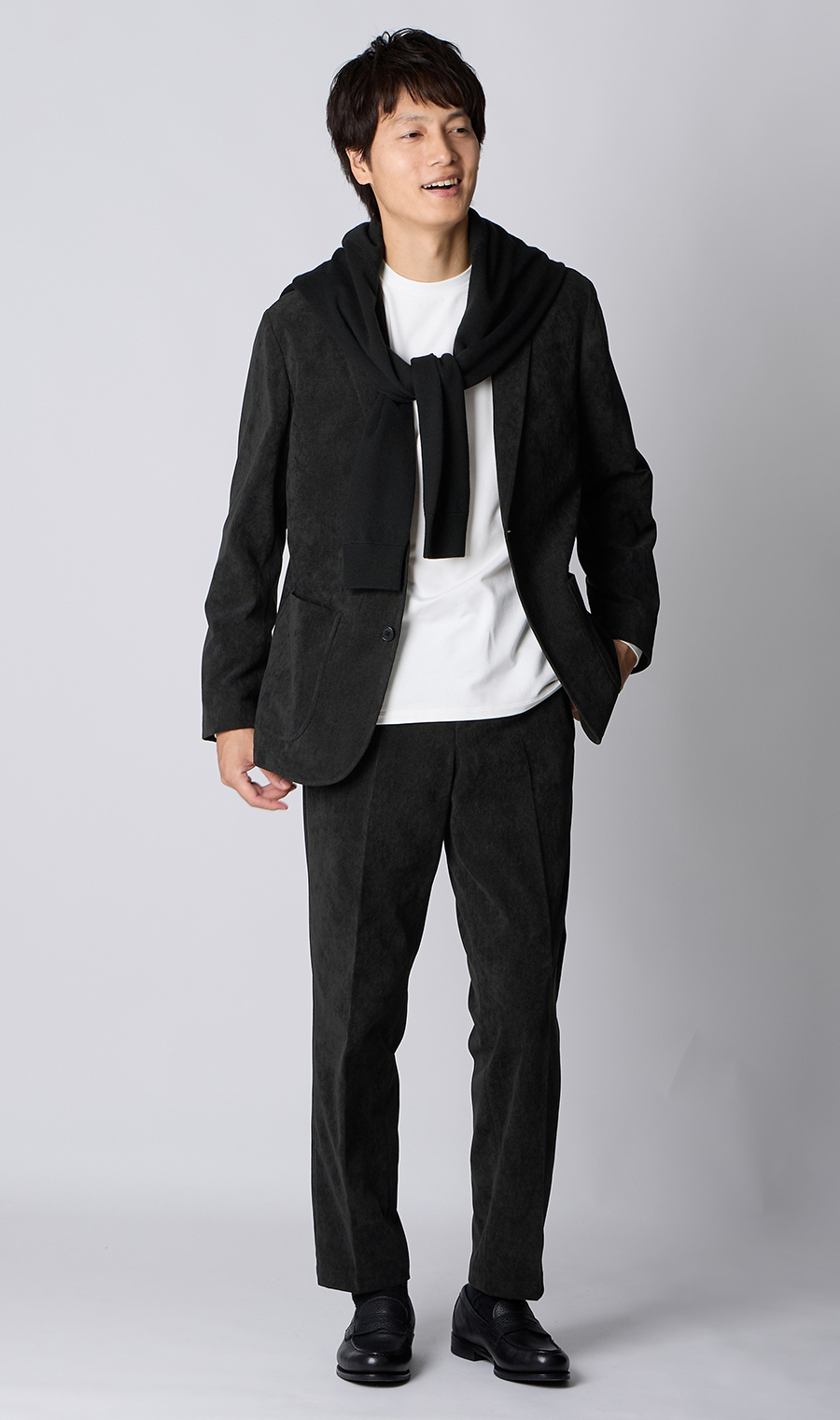 ルーズフィットジャケット【コーデュロイ】【セットアップ着用可】 ブラック S