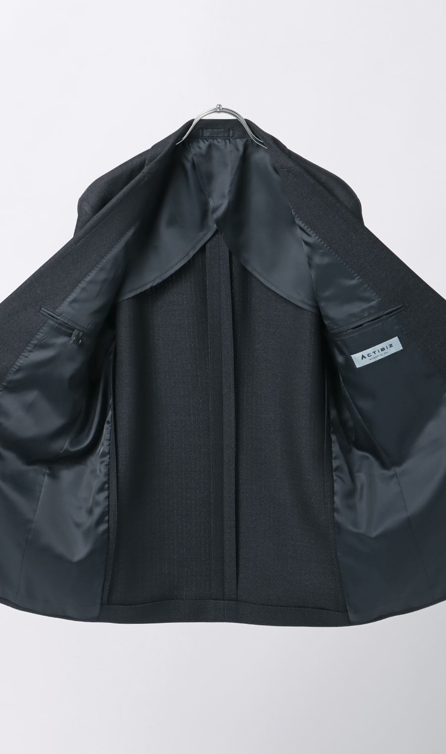 スタイリッシュジャケット【ツイード】【セットアップ着用可】 ネイビー M