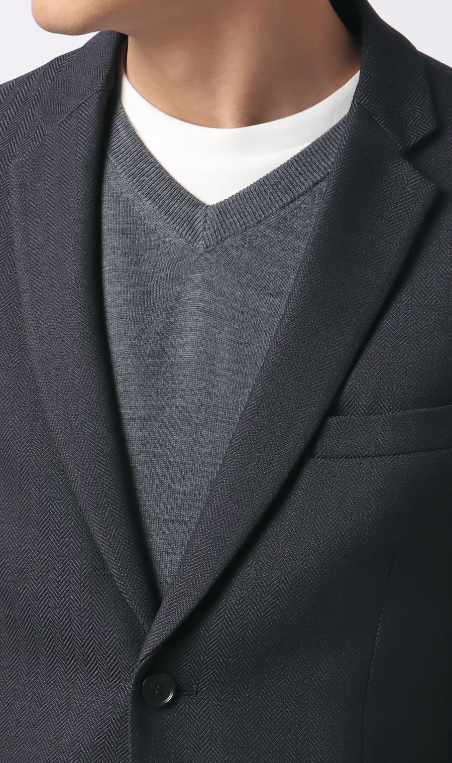 スタイリッシュジャケット【ツイード】【セットアップ着用可】 ネイビー M