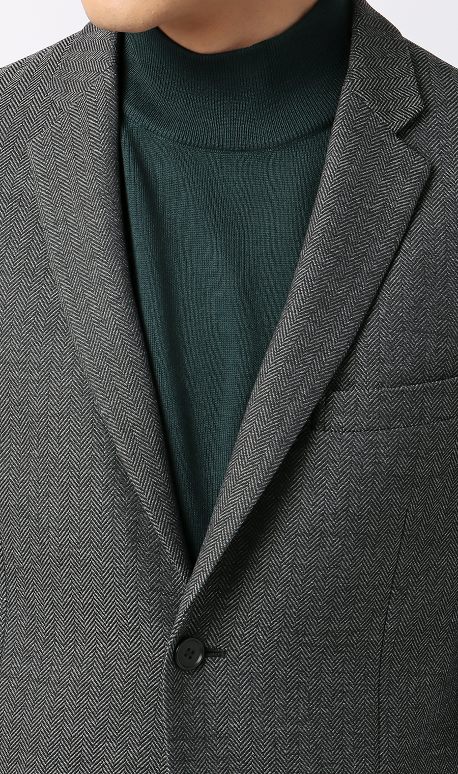 スタイリッシュジャケット【ツイード】【セットアップ着用可】 チャコール L