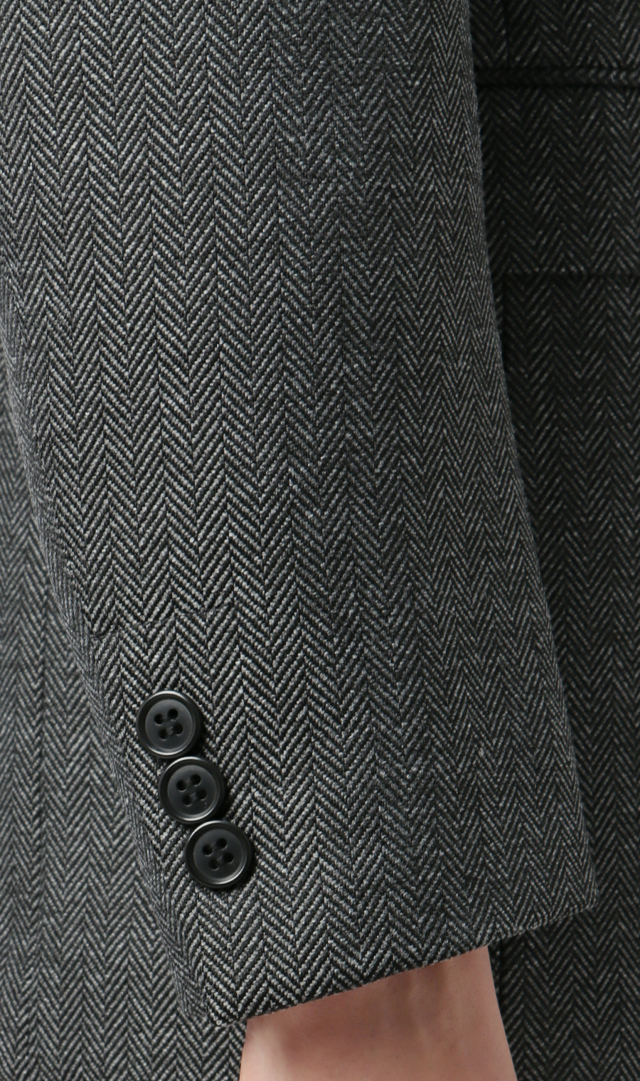 スタイリッシュジャケット【ツイード】【セットアップ着用可】 チャコール L