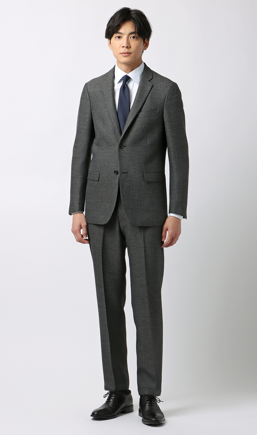 スタイリッシュジャケット【ツイード】【セットアップ着用可】 チャコール L