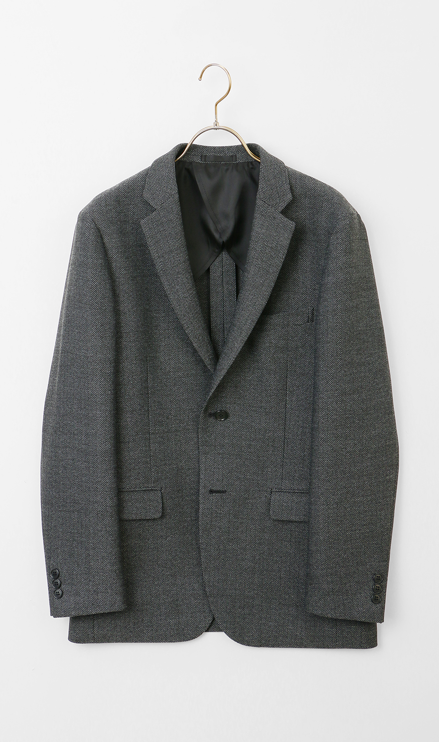 スタイリッシュジャケット【ツイード】【セットアップ着用可】 チャコール L