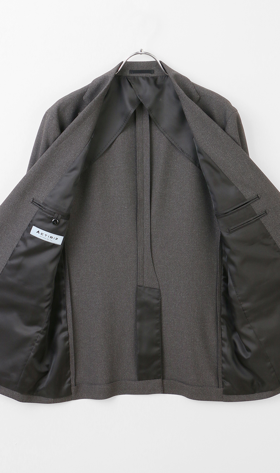 スタイリッシュジャケット【ウォッシャブル】【乾燥機OK】【セットアップ着用可】 チャコール S