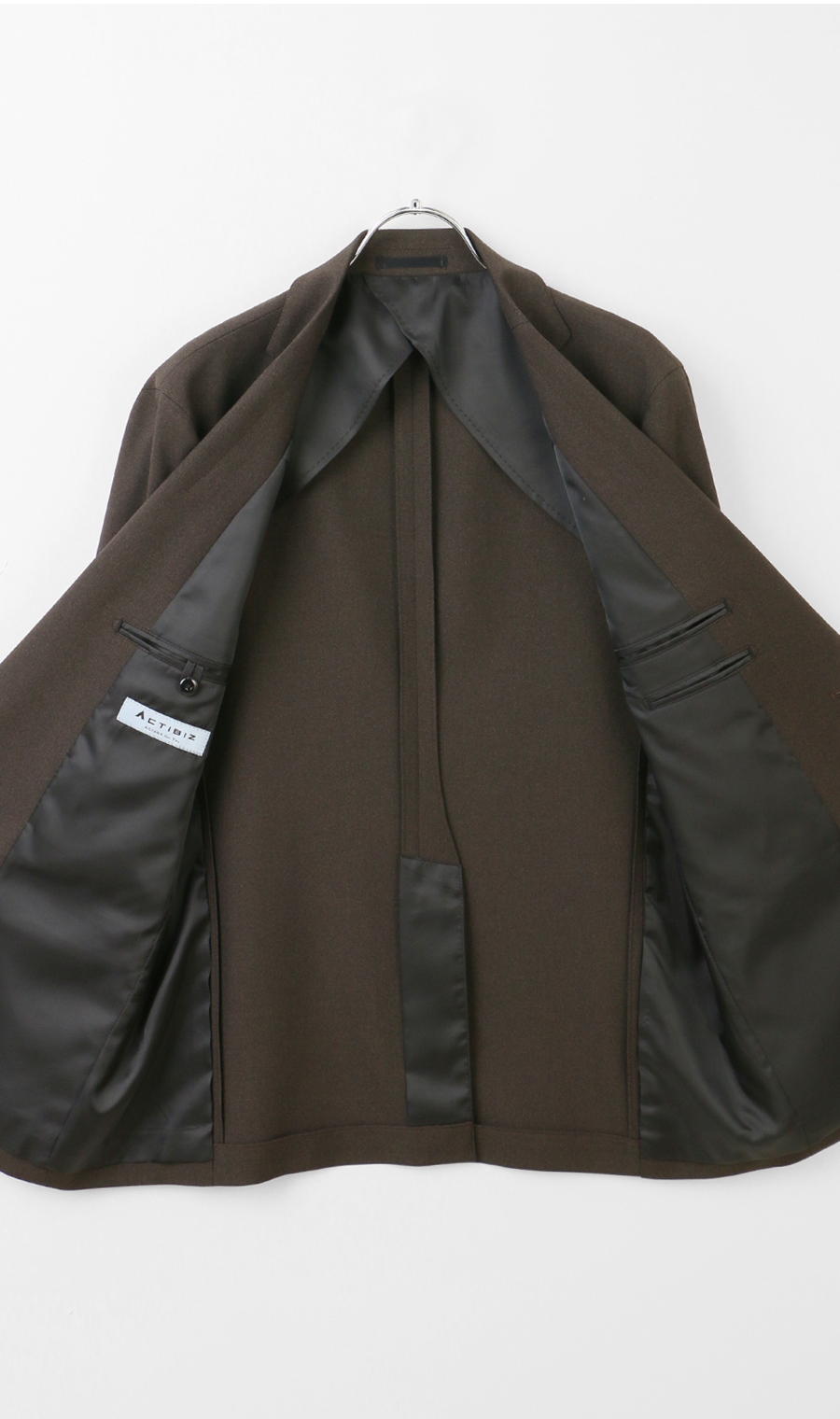 スタイリッシュジャケット【ウォッシャブル】【乾燥機OK】【セットアップ着用可】 ブラウン S