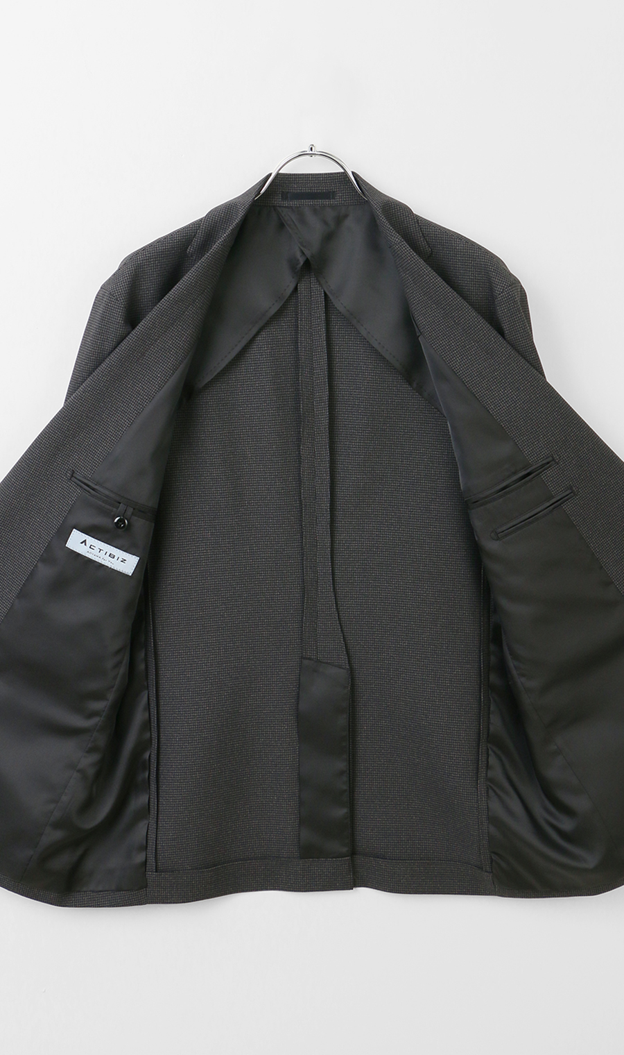 スタイリッシュジャケット【ウォッシャブル】【乾燥機OK】【セットアップ着用可】 チャコール S