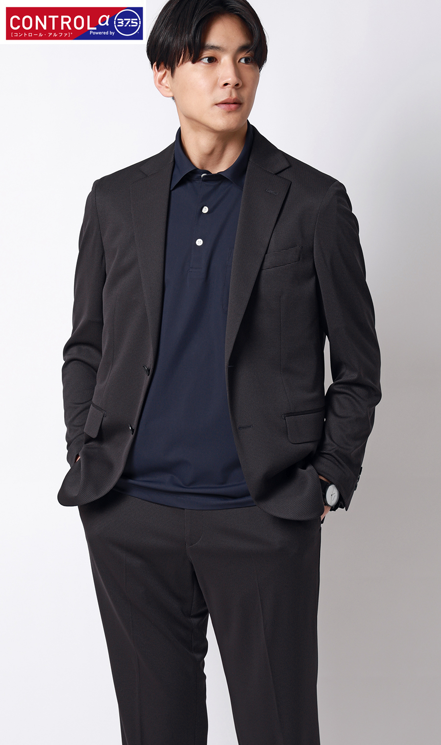 スタイリッシュジャケット【CONTROLα】【セットアップ着用可】 チャコール M