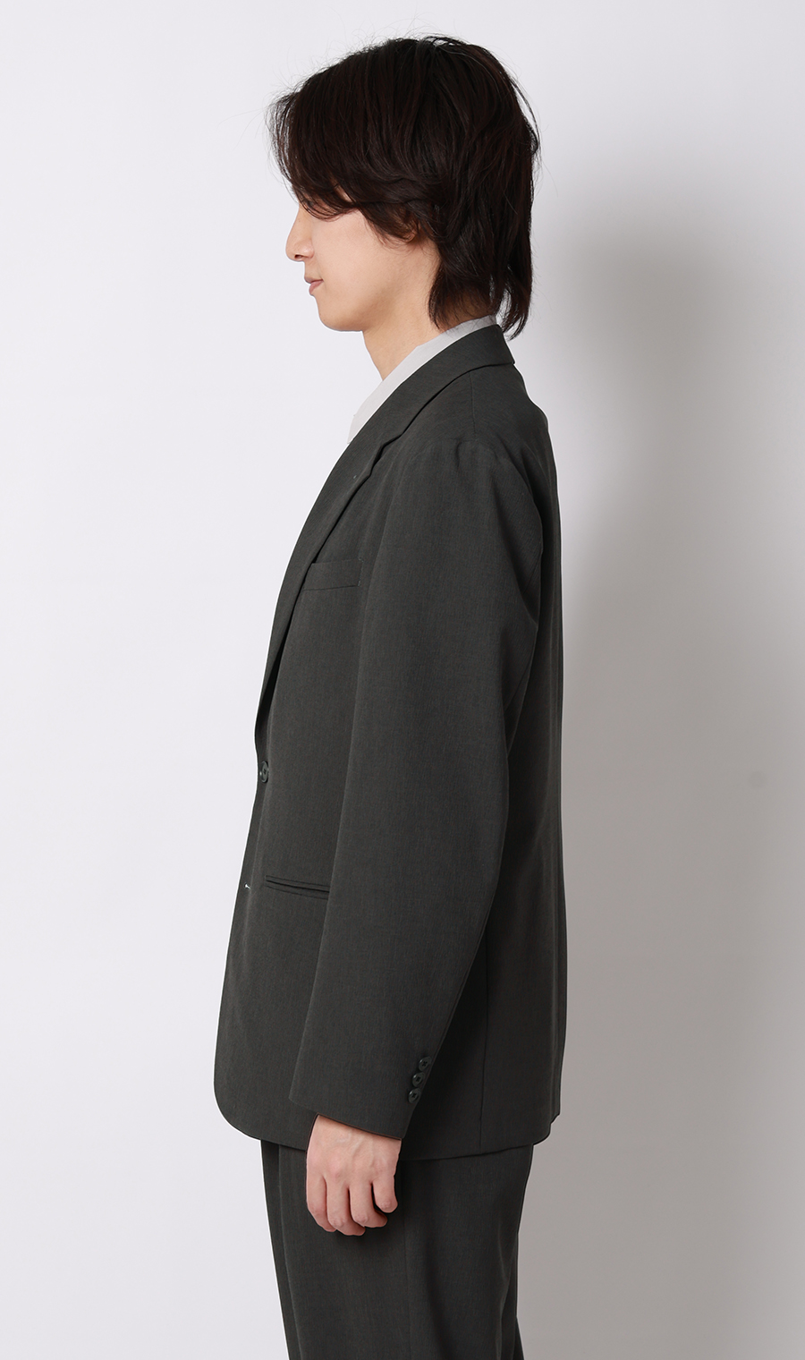 スタイリッシュジャケット【TRABEST Crepe】【セットアップ着用可】 チャコール S