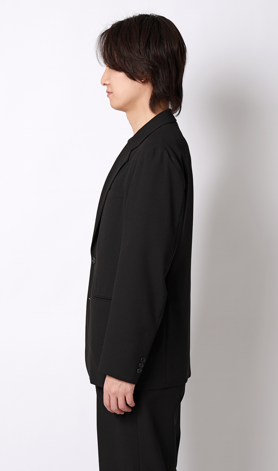 スタイリッシュジャケット【TRABEST Crepe】【セットアップ着用可】 ブラック S