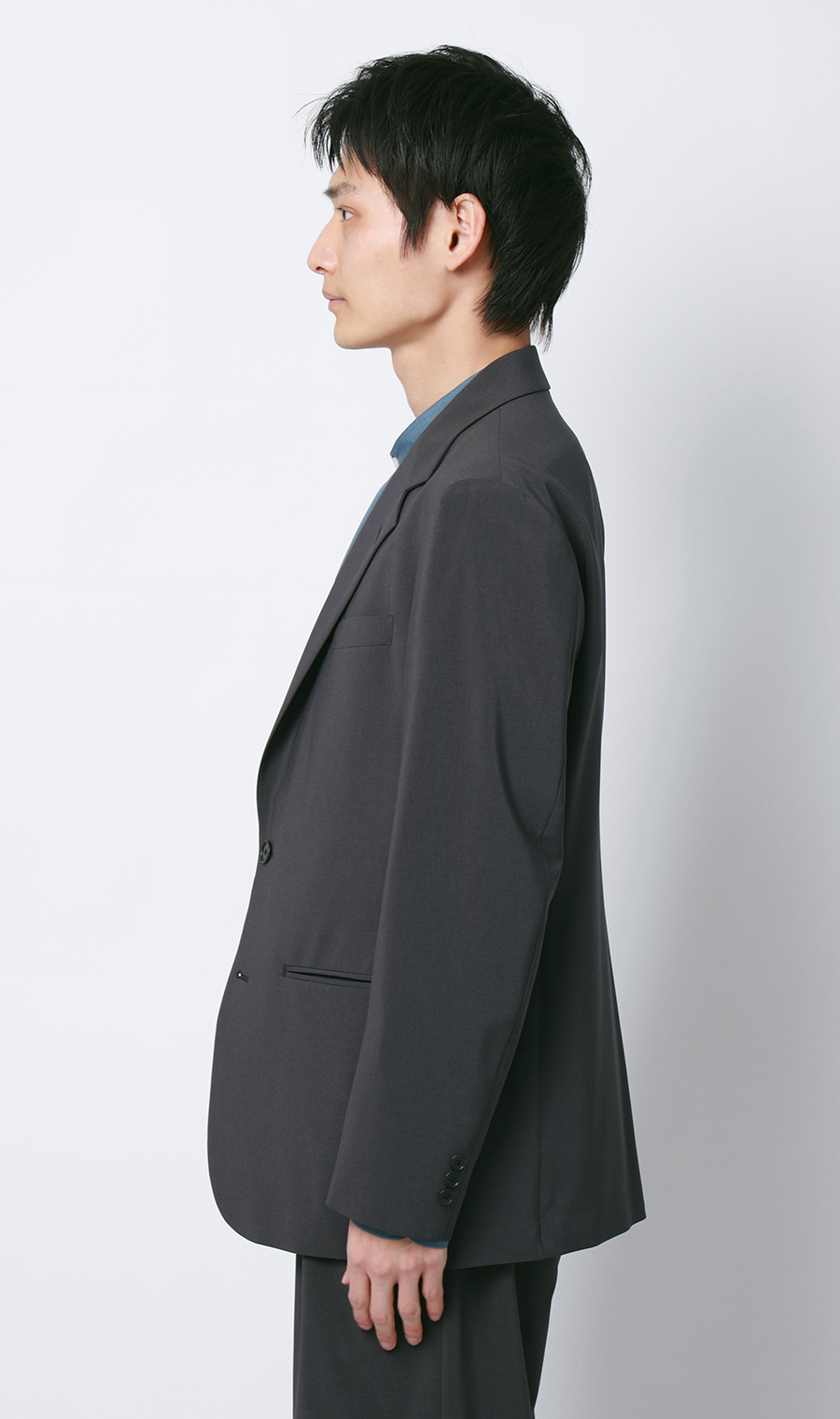 【週替わりSALE 】スタイリッシュジャケット【セットアップ着用可】 ブルーグレー S