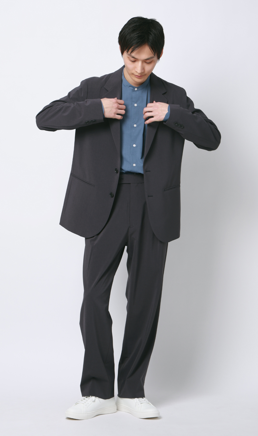 【週替わりSALE 】スタイリッシュジャケット【セットアップ着用可】 ブルーグレー S