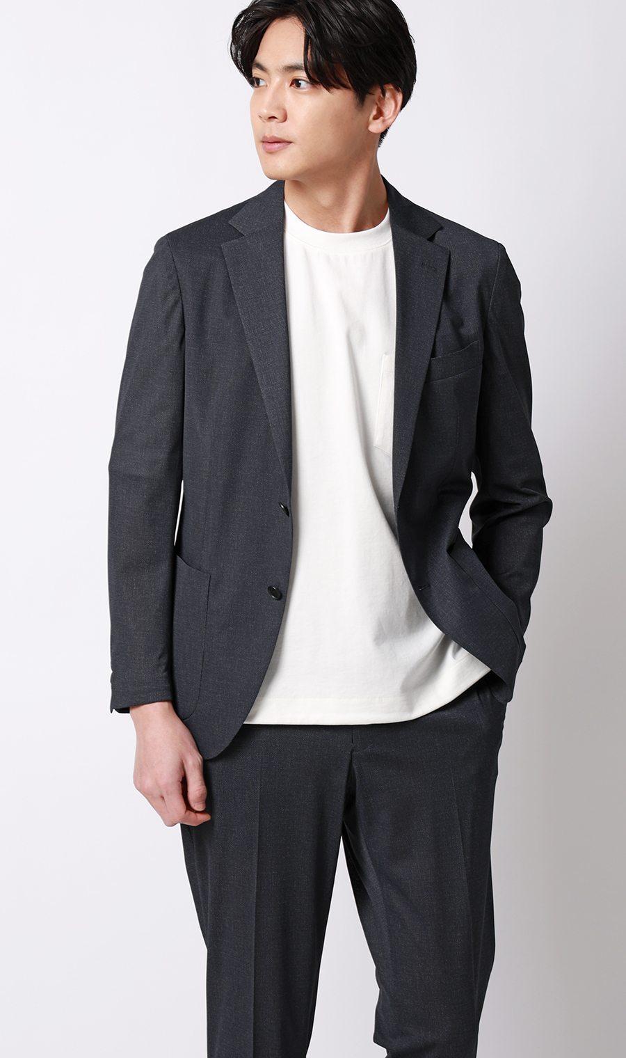 スタイリッシュジャケット【超軽量】【セットアップ着用可】 ネイビー M