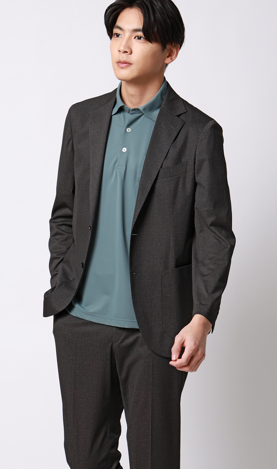 スタイリッシュジャケット【超軽量】【セットアップ着用可】 チャコール M