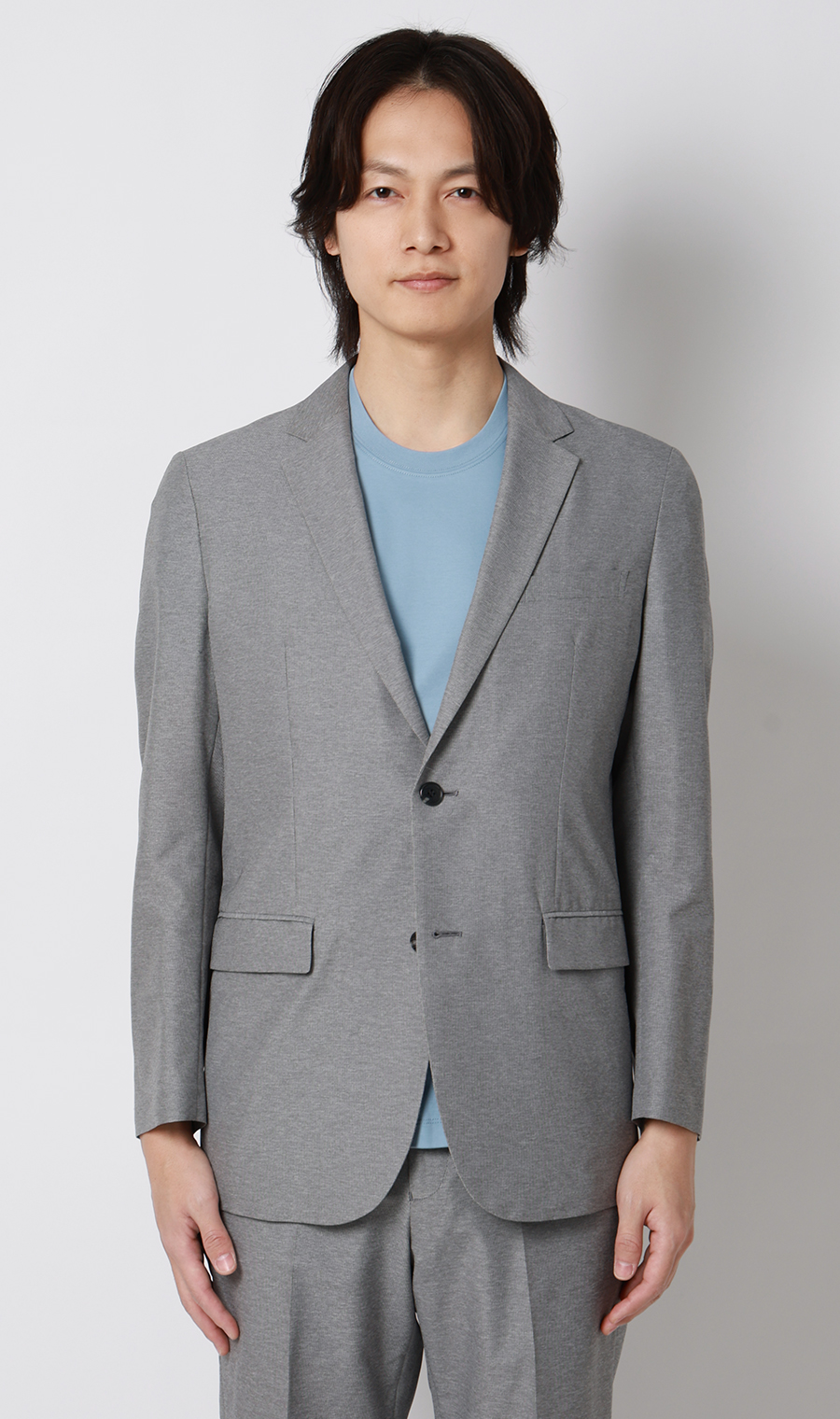 スタイリッシュジャケット【超軽量】【TEXBRID】【セットアップ着用可】 ライトグレー M