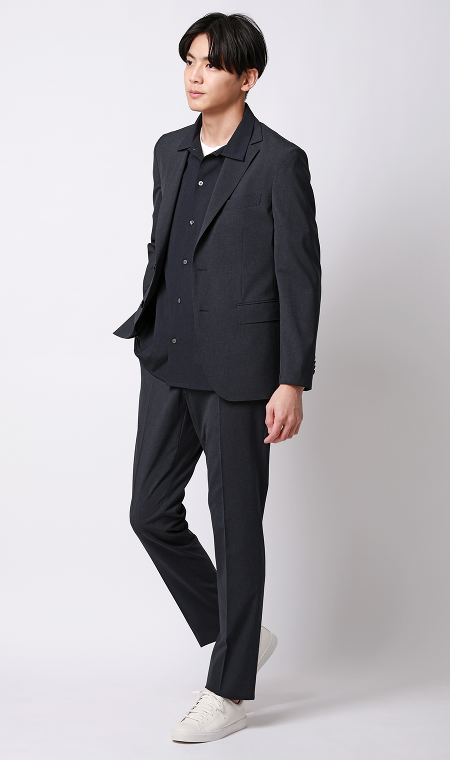 スタイリッシュジャケット【ウォッシャブル】【乾燥機OK】【セットアップ着用可】 ネイビー S