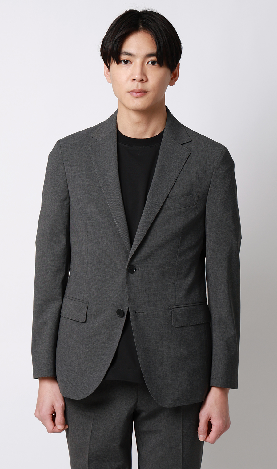 スタイリッシュジャケット【ウォッシャブル】【乾燥機OK】【セットアップ着用可】 チャコール S