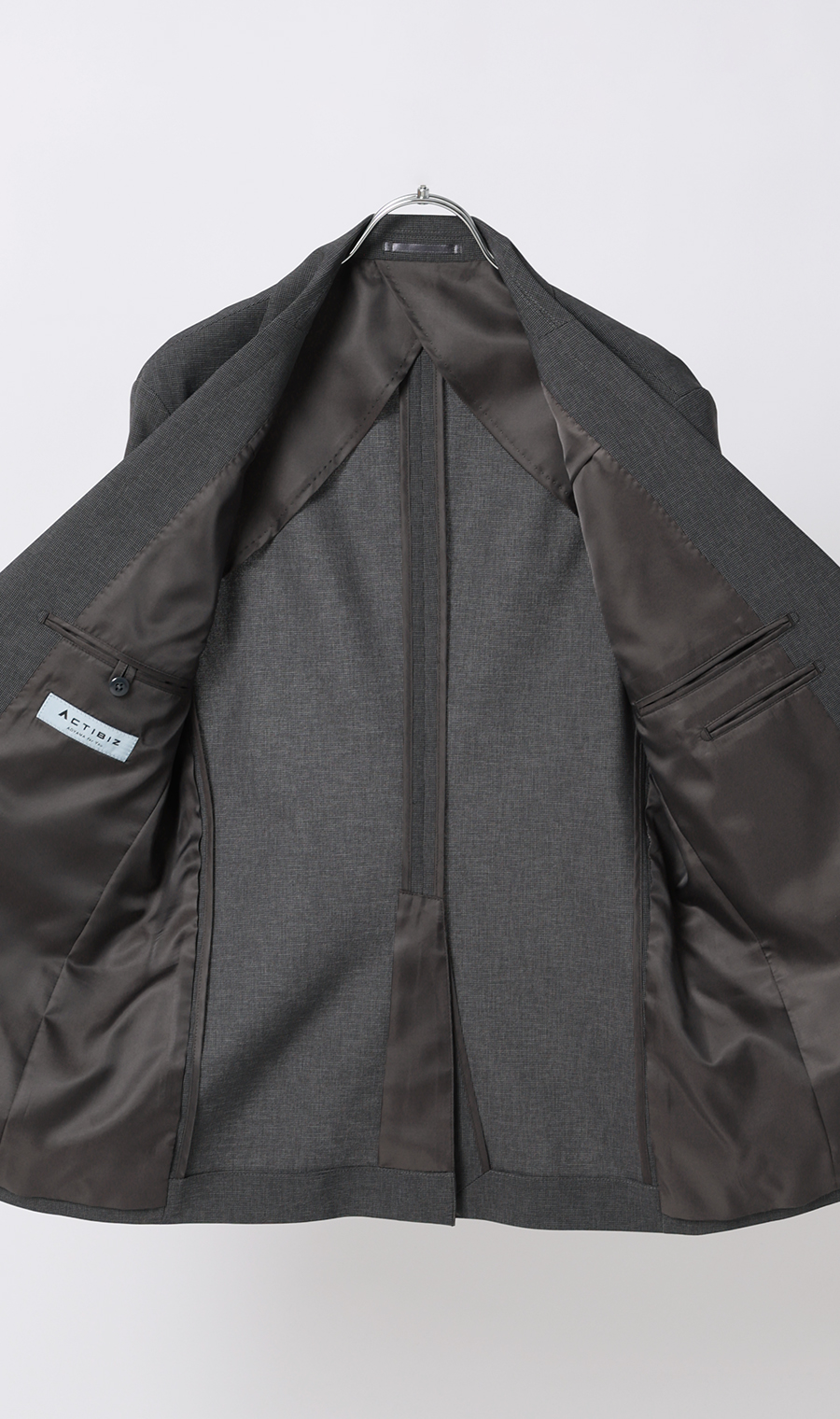 スタイリッシュジャケット【ウォッシャブル】【乾燥機OK】【セットアップ着用可】 チャコール S