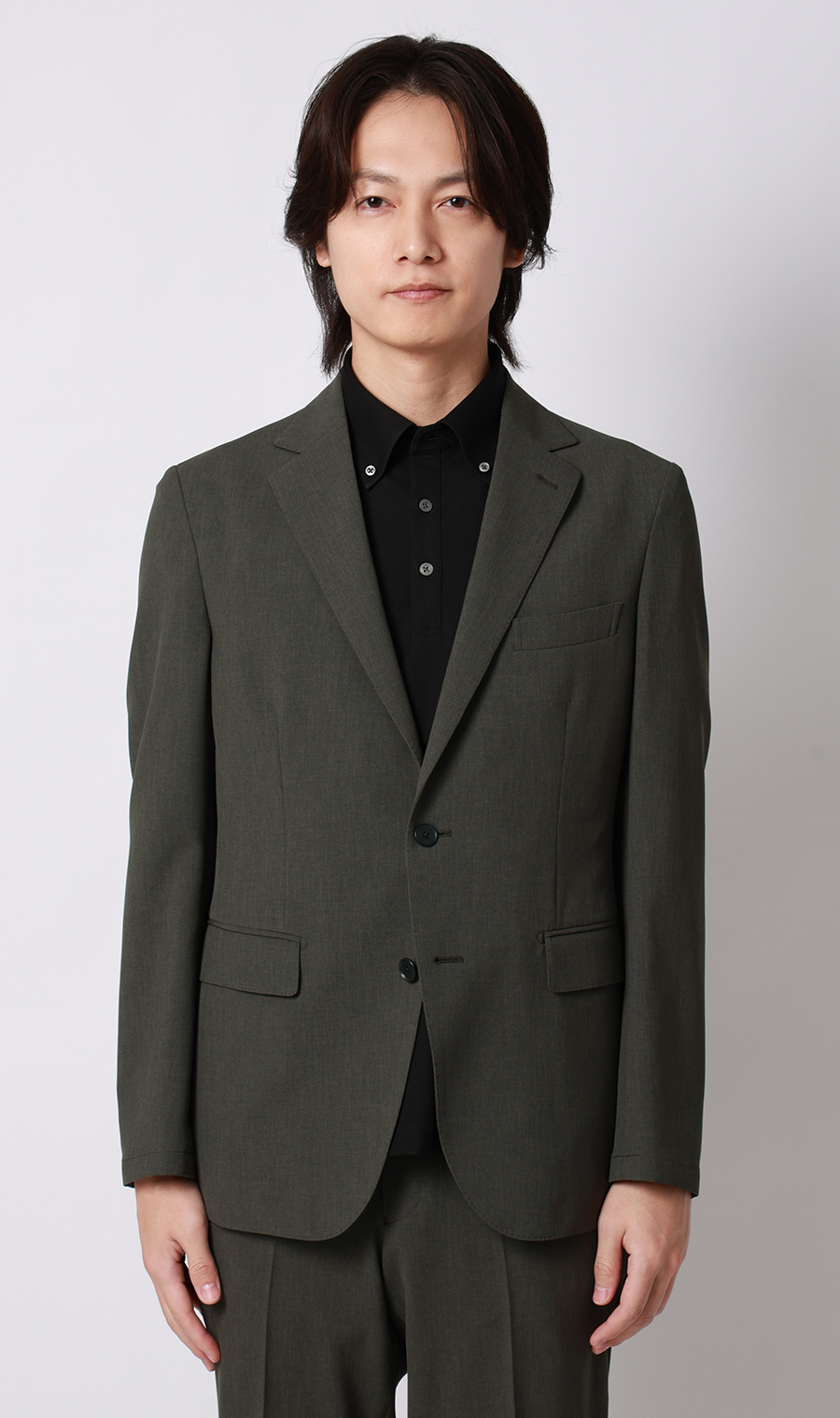 スタイリッシュジャケット【ウォッシャブル】【乾燥機OK】【セットアップ着用可】 カーキ S