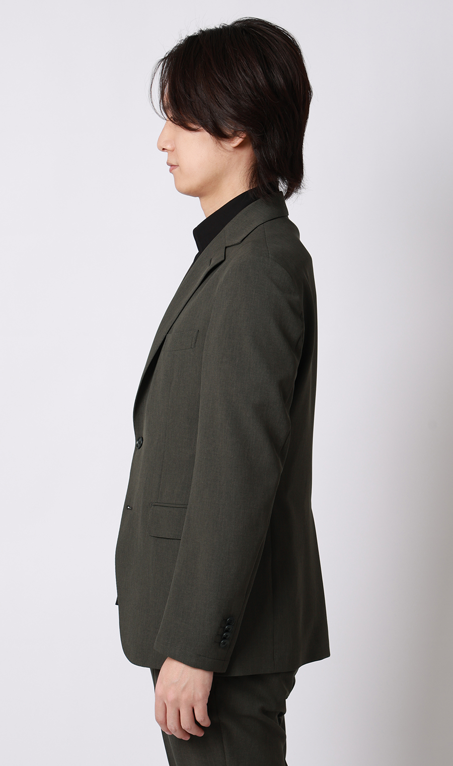 スタイリッシュジャケット【ウォッシャブル】【乾燥機OK】【セットアップ着用可】 カーキ S