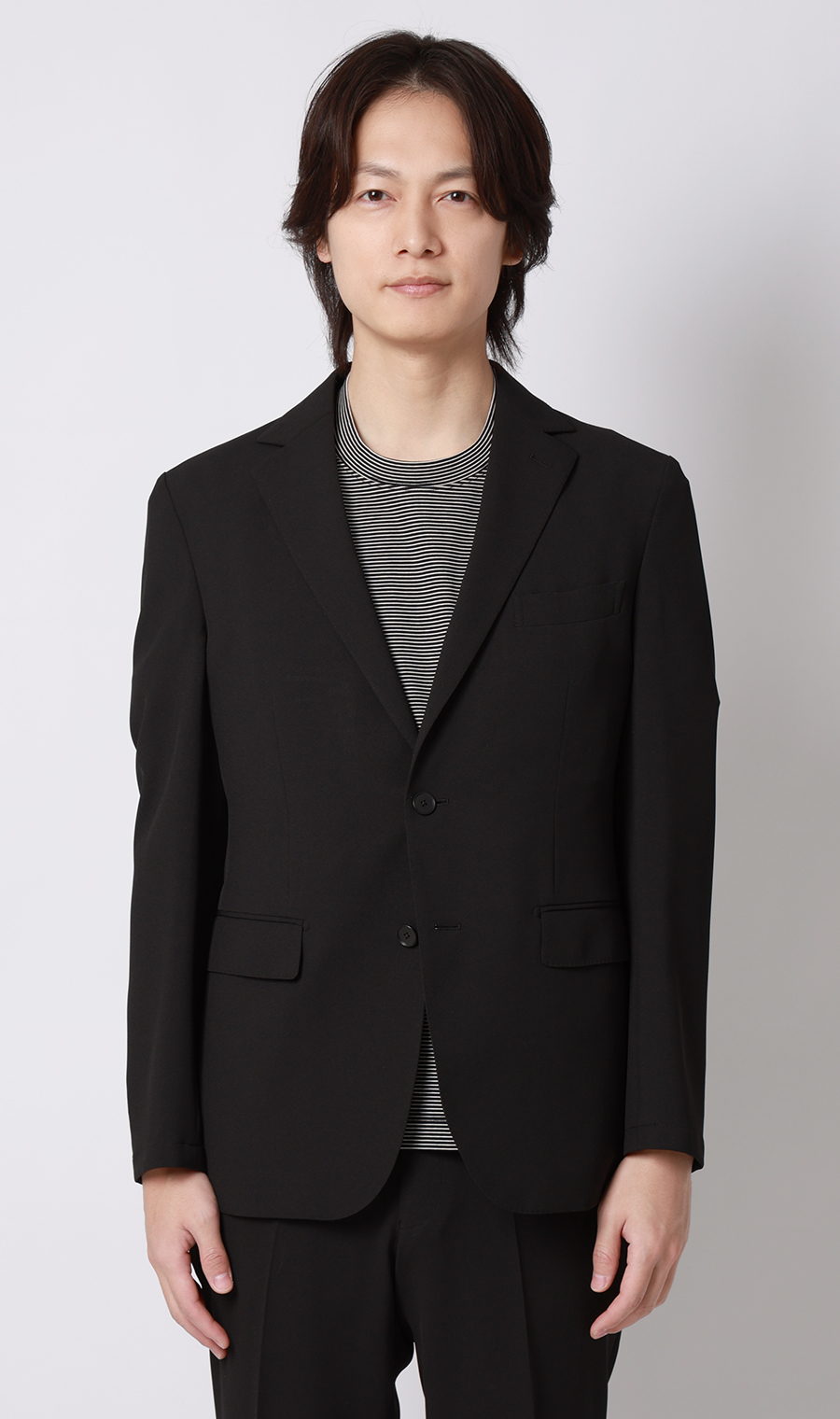 スタイリッシュジャケット【ウォッシャブル】【乾燥機OK】【セットアップ着用可】 ブラック S