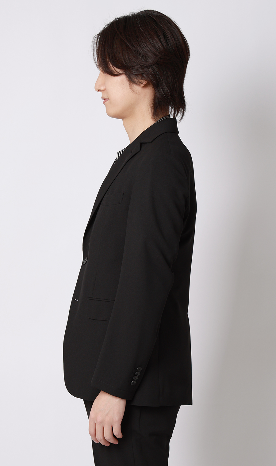 スタイリッシュジャケット【ウォッシャブル】【乾燥機OK】【セットアップ着用可】 ブラック S