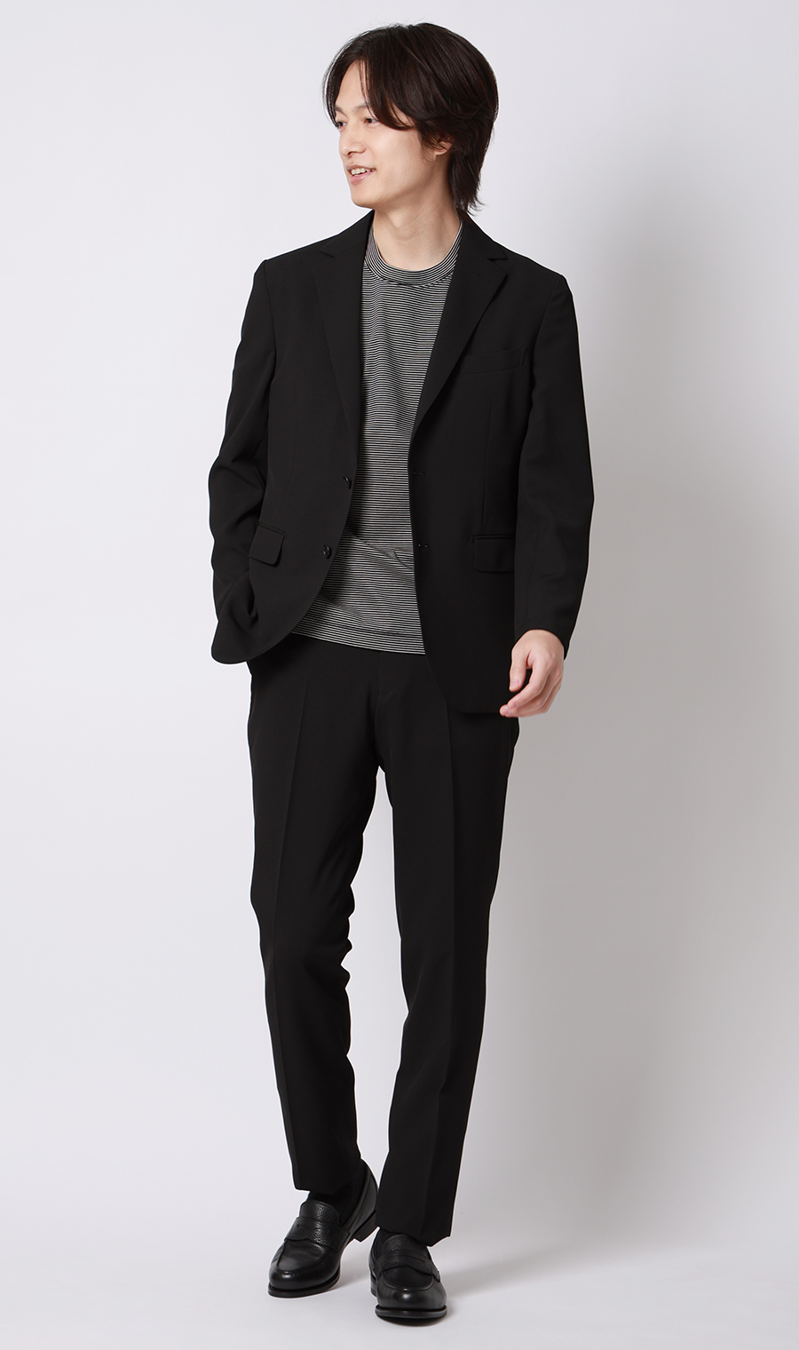 スタイリッシュジャケット【ウォッシャブル】【乾燥機OK】【セットアップ着用可】 ブラック S