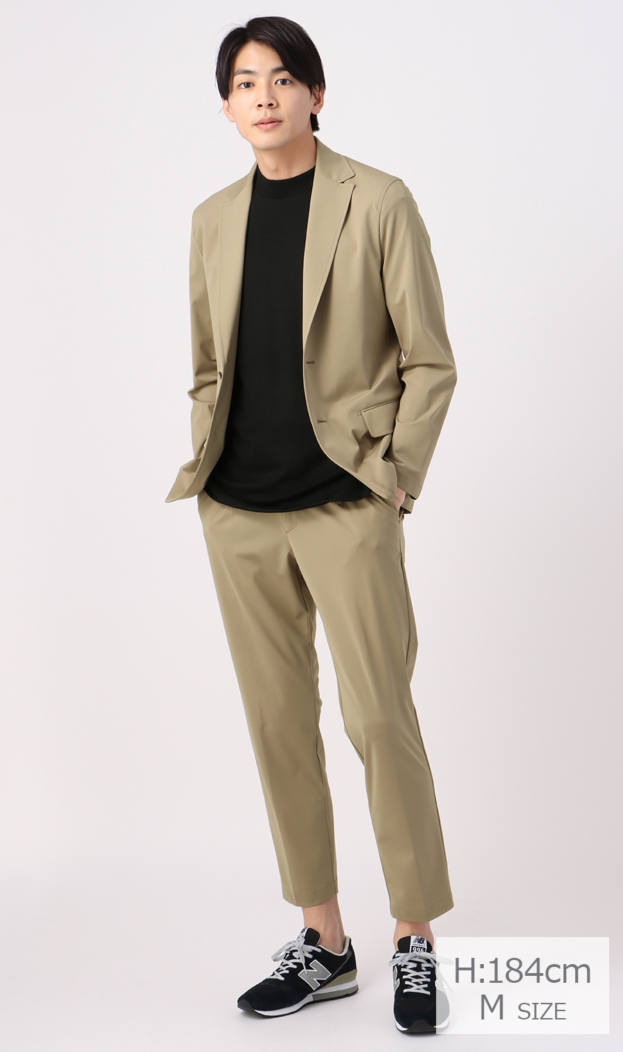 ゼロプレッシャースーツ【ジャケット】【4WAYストレッチ】【セットアップ着用可】 ベージュ S