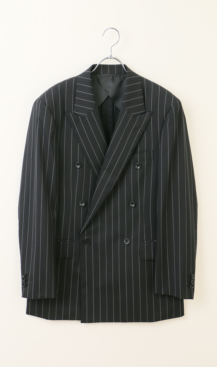 ダブル6ボタンジャケット【セットアップ着用可】 ブラック S