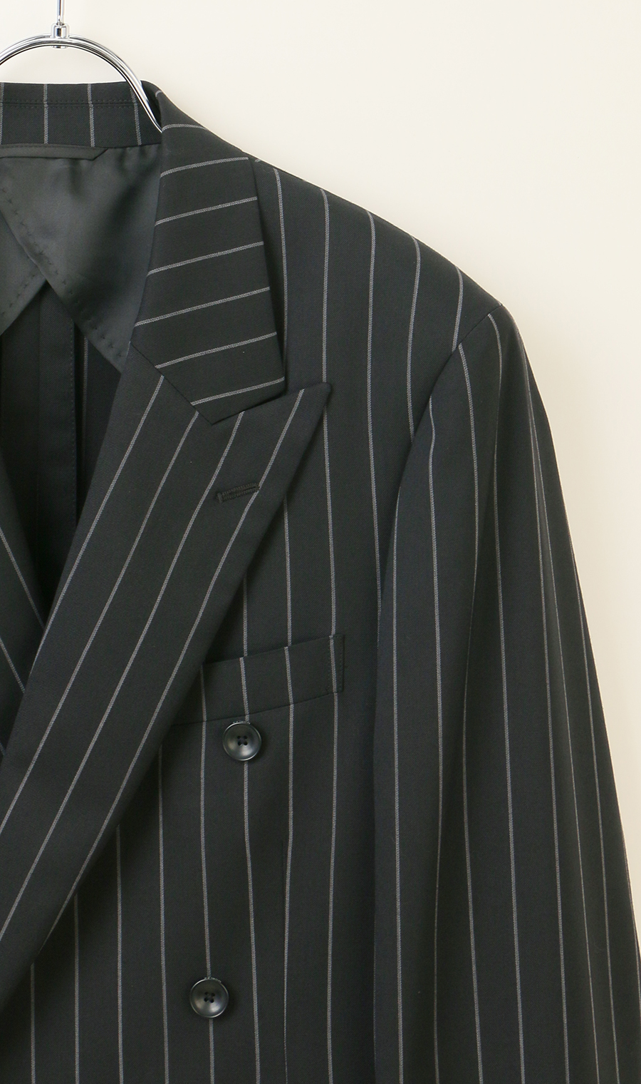 ダブル6ボタンジャケット【セットアップ着用可】 ブラック S