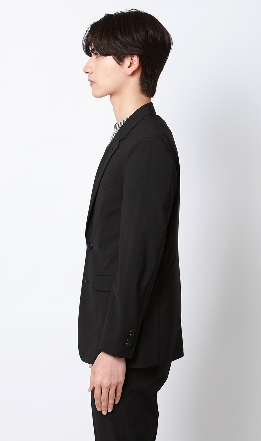 シングル2ボタンジャケット【セットアップ着用可】 ブラック S