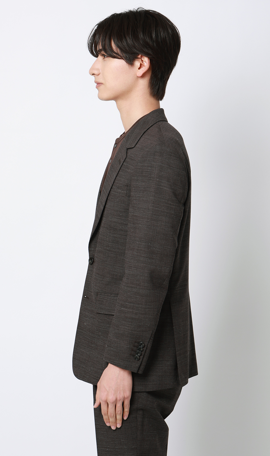 シングル2ボタンジャケット【セットアップ着用可】 ブラウン S