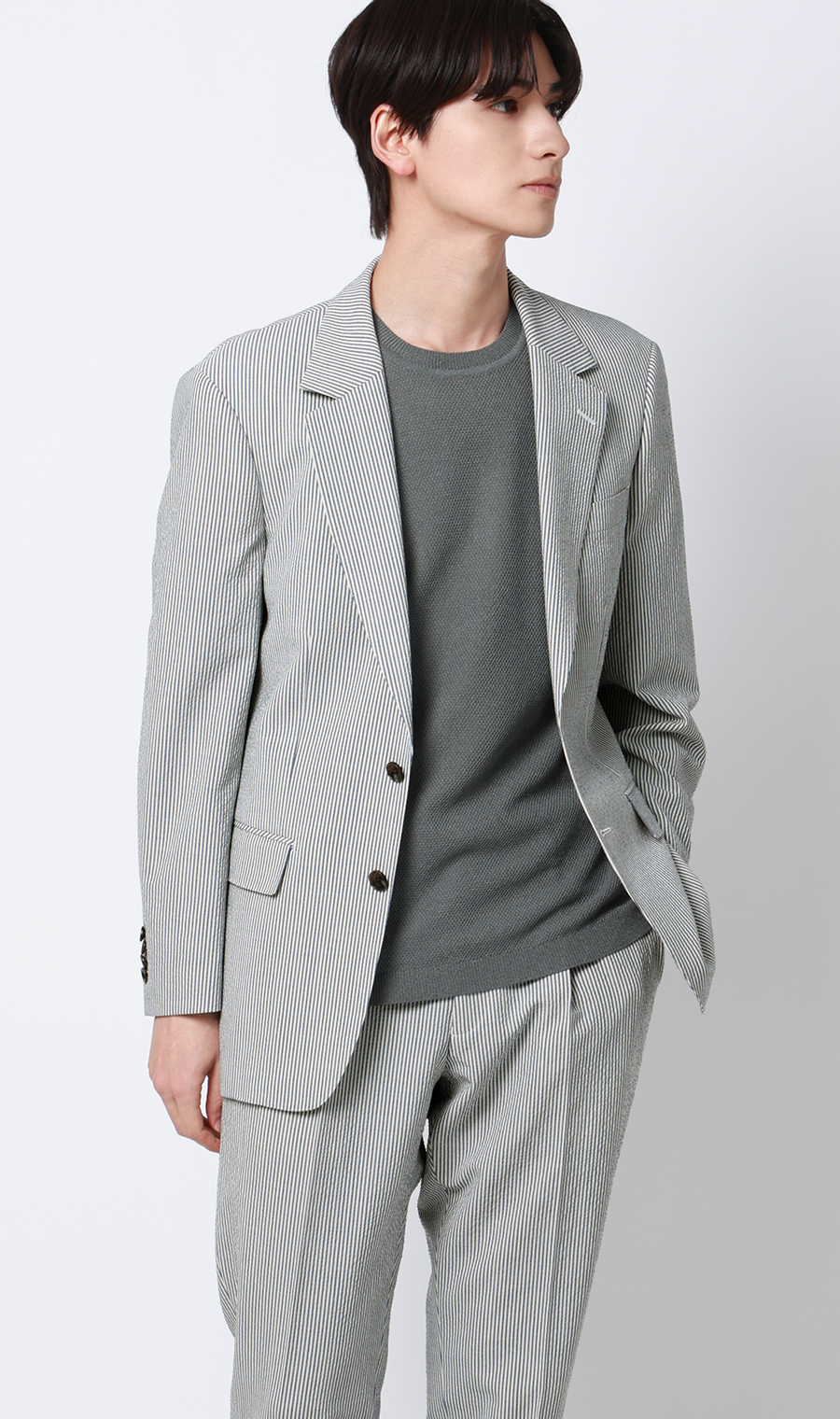 シングル2ボタンジャケット【セットアップ着用可】 ブルー S