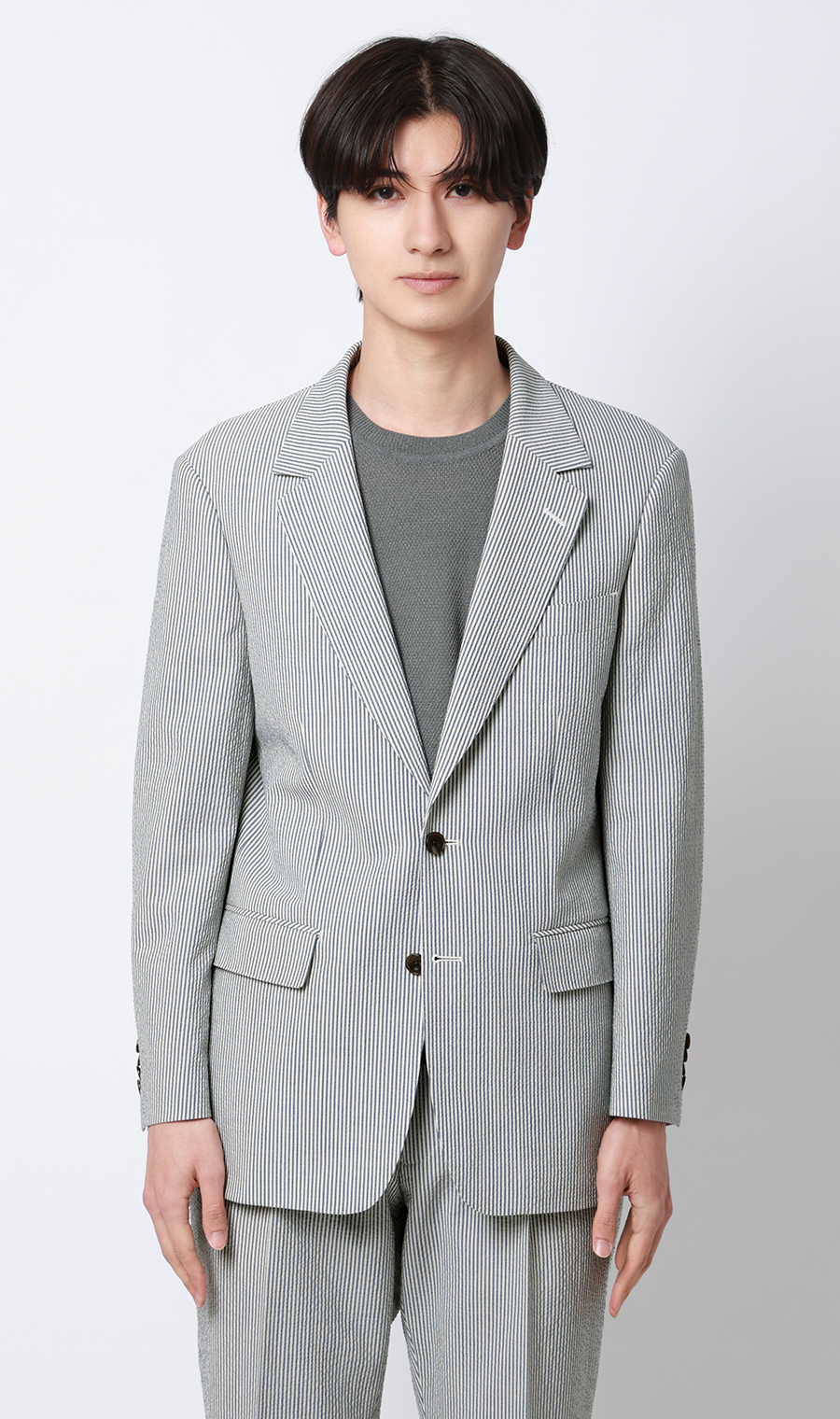 シングル2ボタンジャケット【セットアップ着用可】 ブルー S