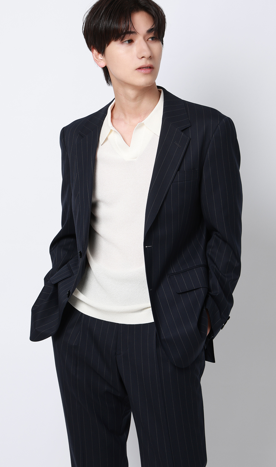 シングル2ボタンジャケット【セットアップ着用可】 ネイビー S