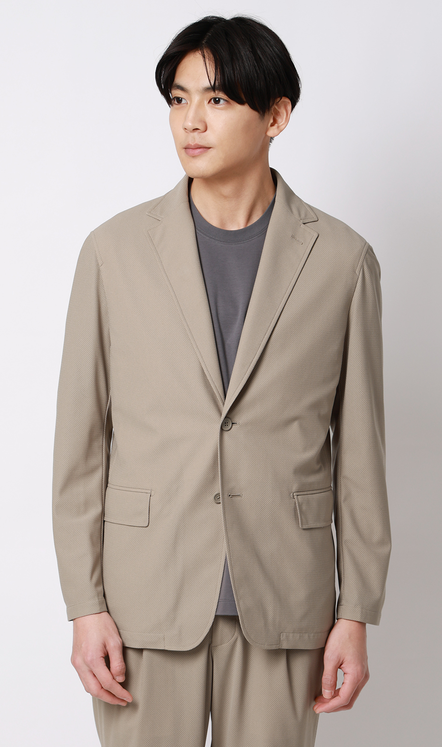 ゼロプレッシャースーツ【ジャケット】【2WAYストレッチ】【セットアップ着用可】 ベージュ S