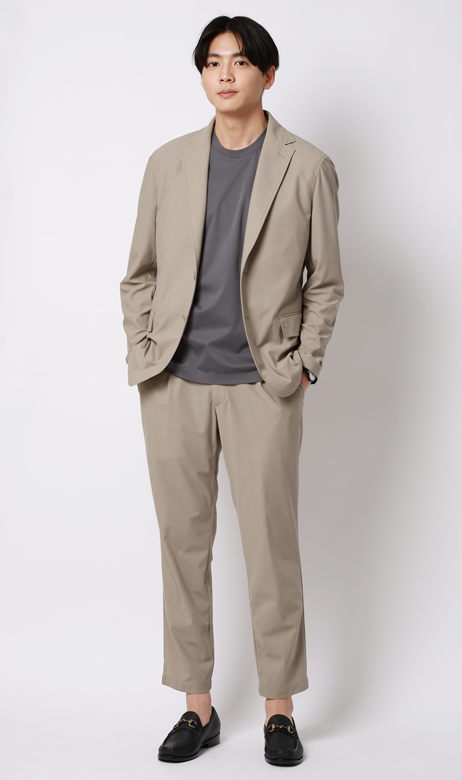 ゼロプレッシャースーツ【ジャケット】【2WAYストレッチ】【セットアップ着用可】 ベージュ S