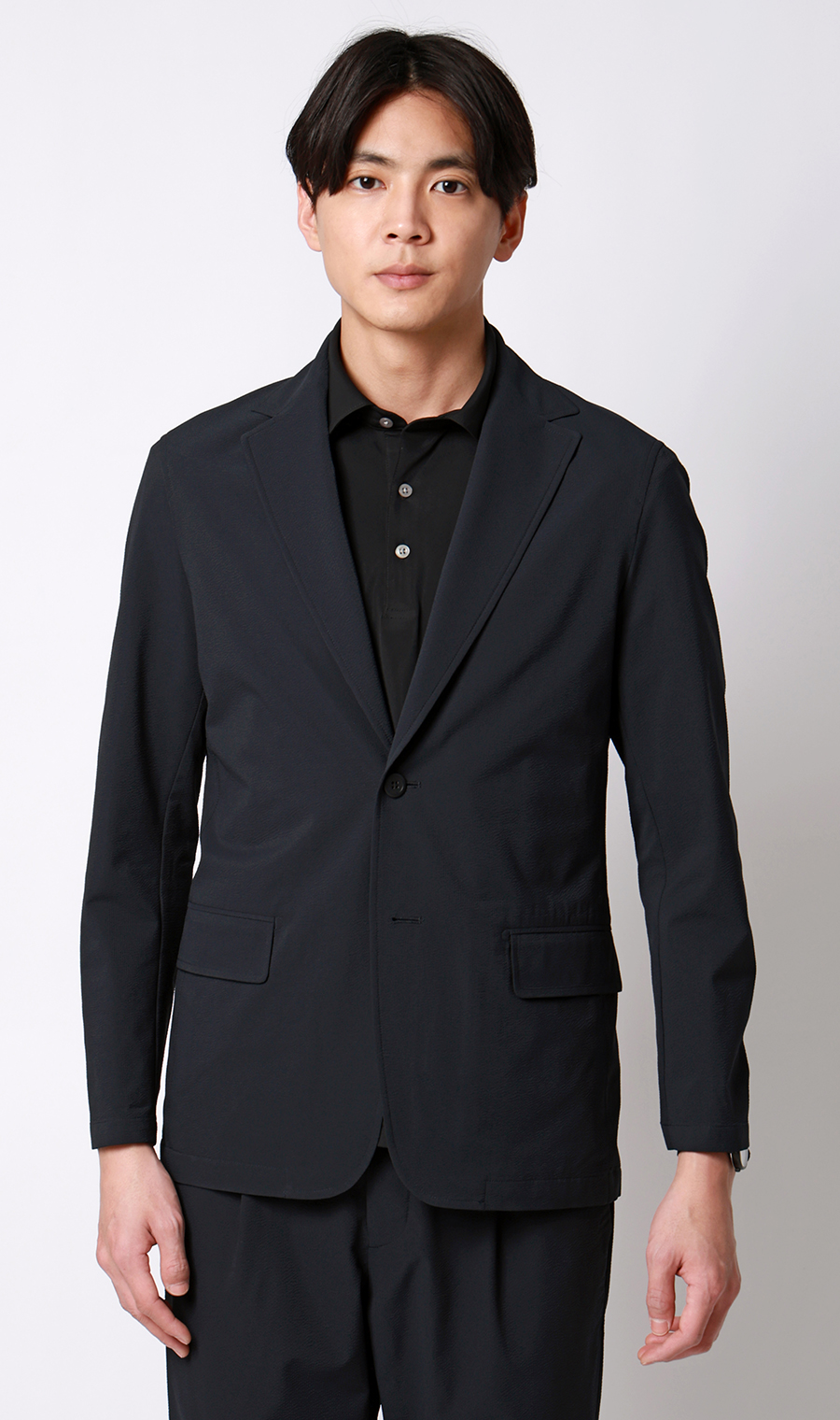 ゼロプレッシャースーツ【ジャケット】【シアサッカー】【セットアップ着用可】 ネイビー S