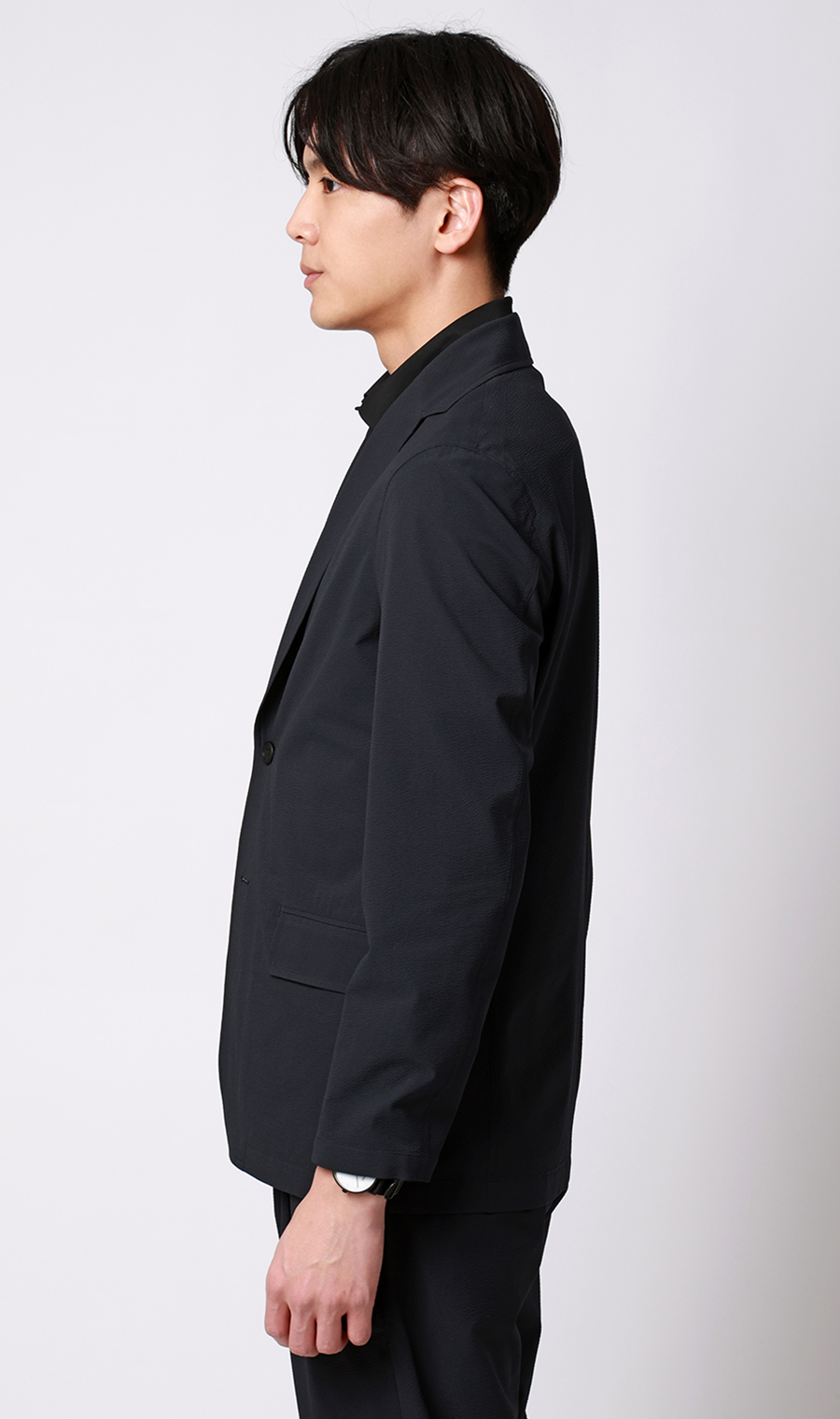 ゼロプレッシャースーツ【ジャケット】【シアサッカー】【セットアップ着用可】 ネイビー S