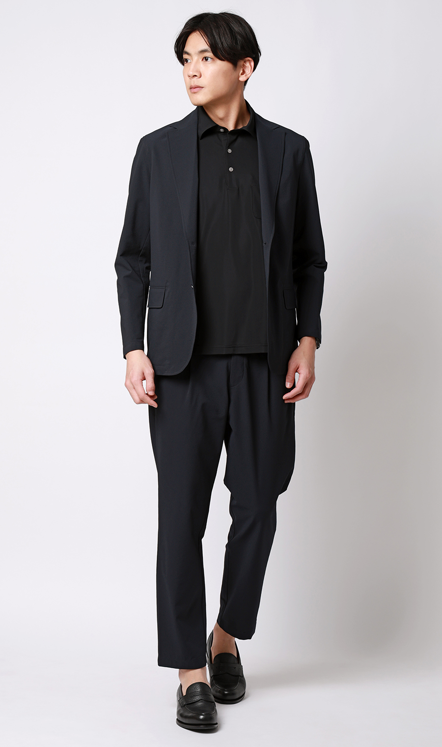 ゼロプレッシャースーツ【ジャケット】【シアサッカー】【セットアップ着用可】 ネイビー S