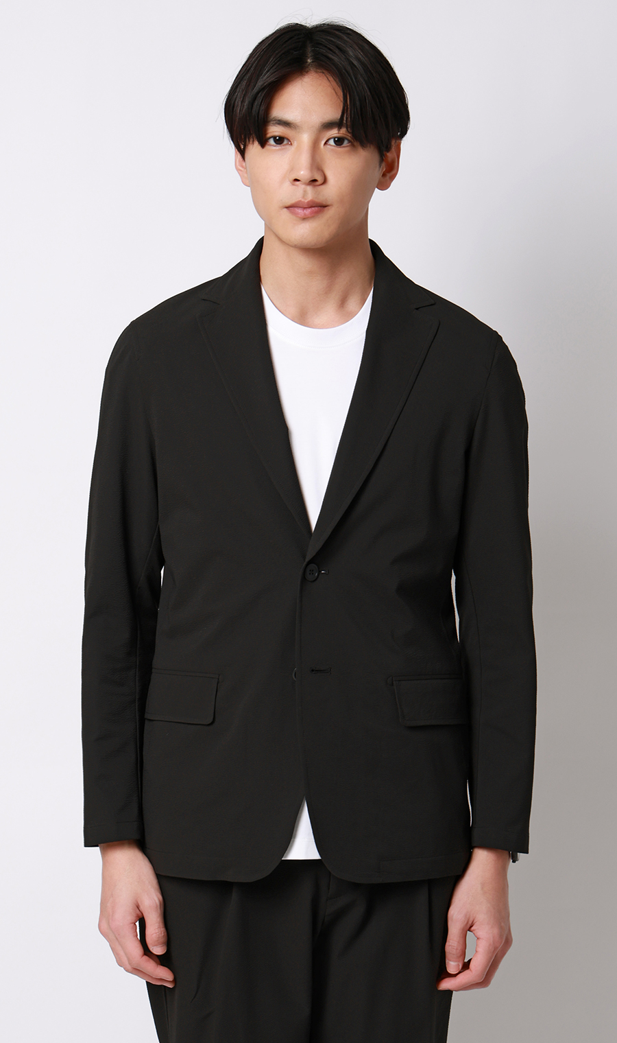 ゼロプレッシャースーツ【ジャケット】【シアサッカー】【セットアップ着用可】 ブラック S