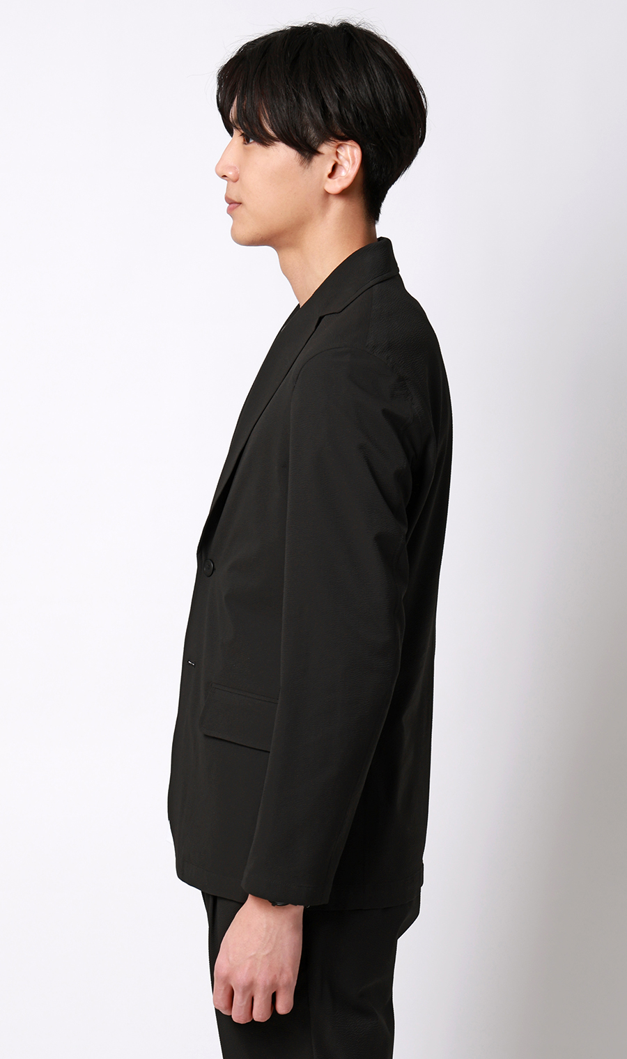 ゼロプレッシャースーツ【ジャケット】【シアサッカー】【セットアップ着用可】 ブラック S