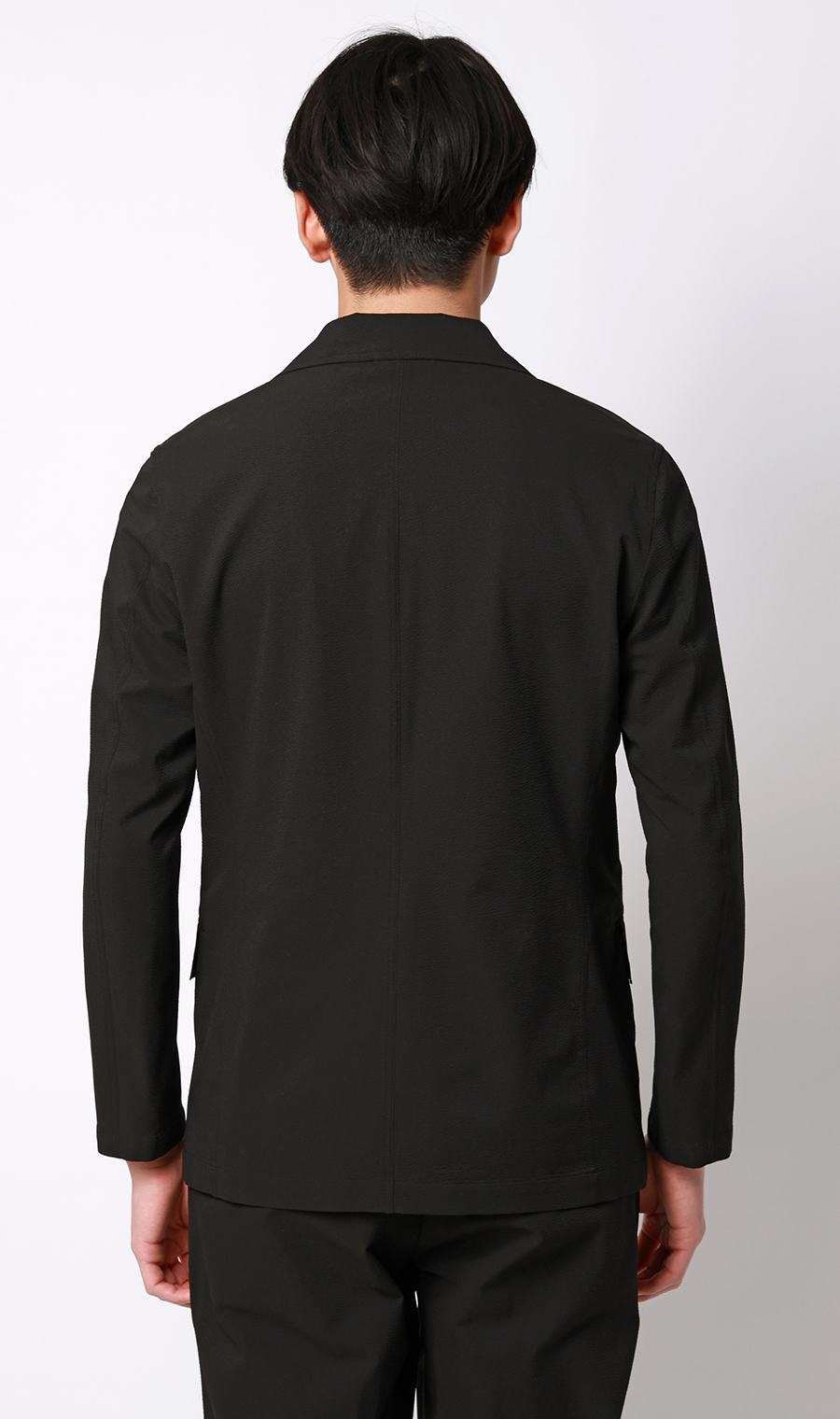 ゼロプレッシャースーツ【ジャケット】【シアサッカー】【セットアップ着用可】 ブラック S