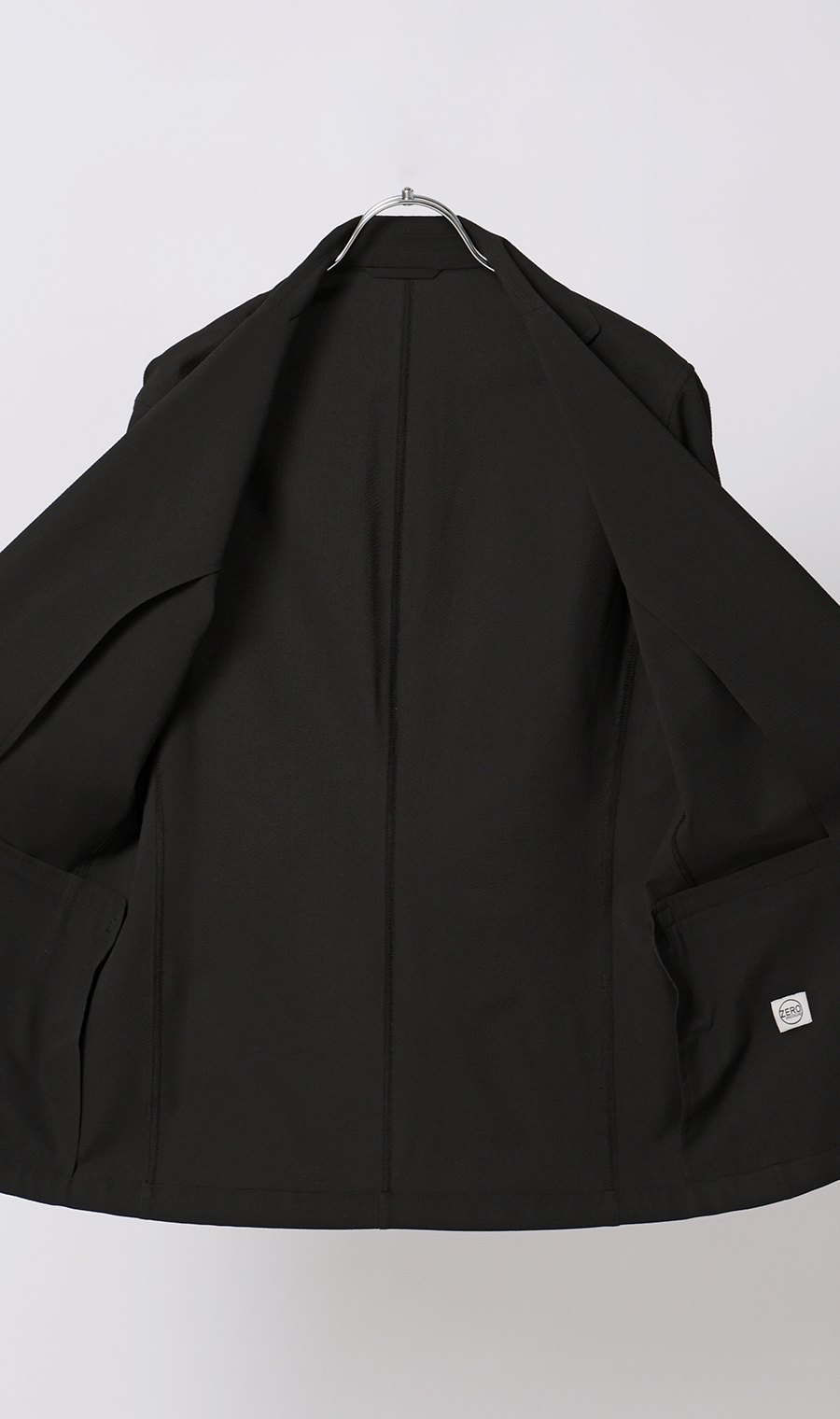 ゼロプレッシャースーツ【ジャケット】【シアサッカー】【セットアップ着用可】 ブラック S