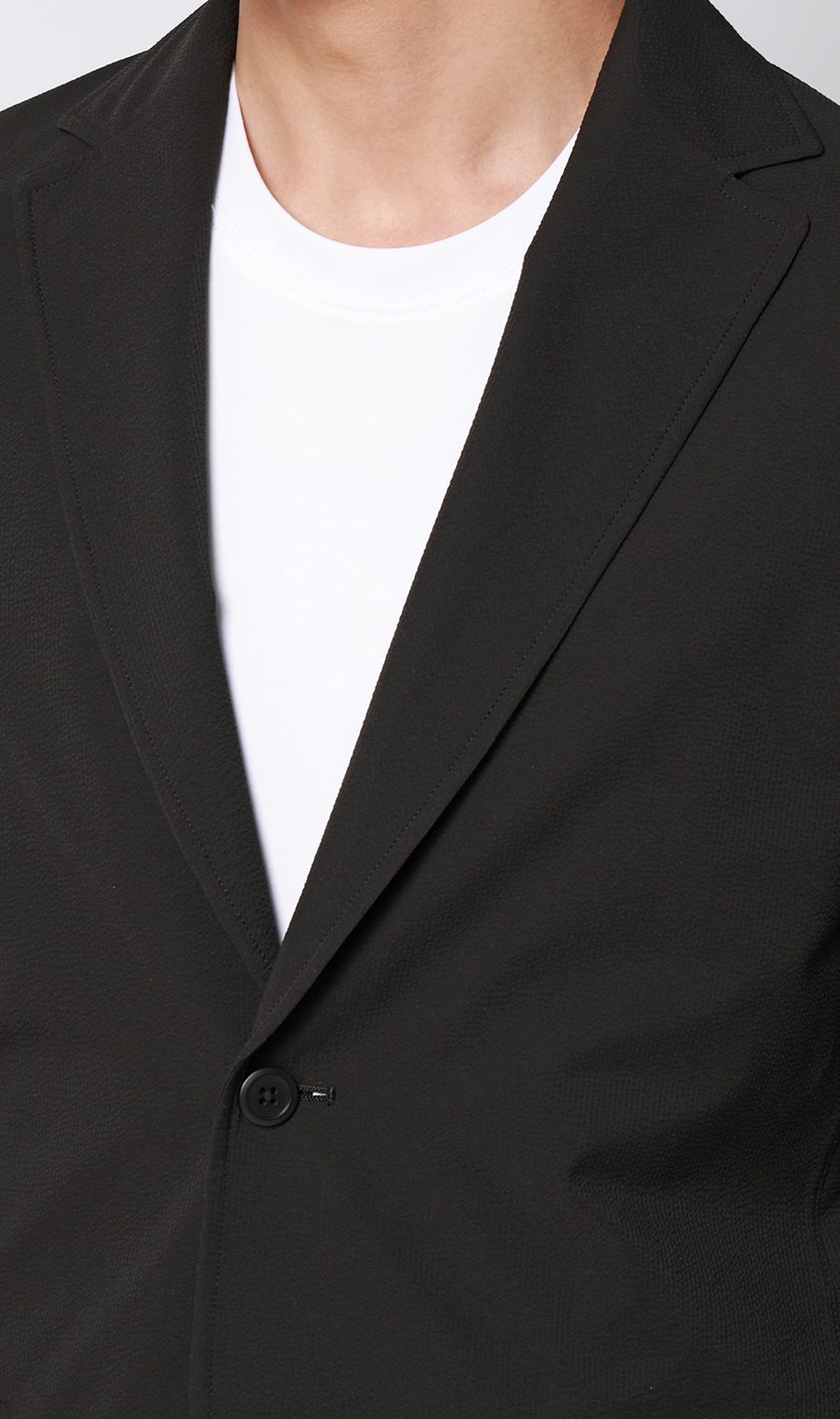 ゼロプレッシャースーツ【ジャケット】【シアサッカー】【セットアップ着用可】 ブラック S