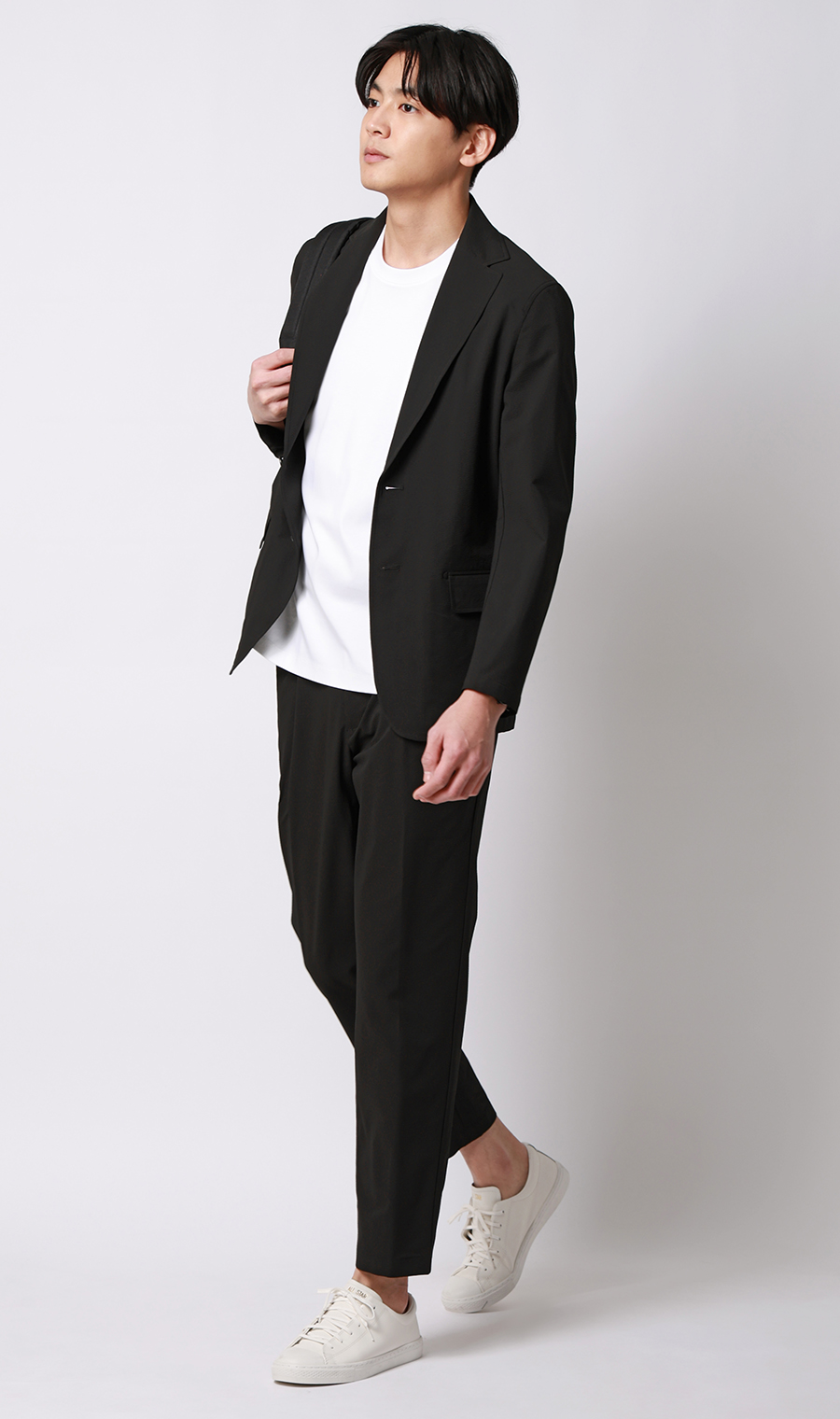 ゼロプレッシャースーツ【ジャケット】【シアサッカー】【セットアップ着用可】 ブラック S