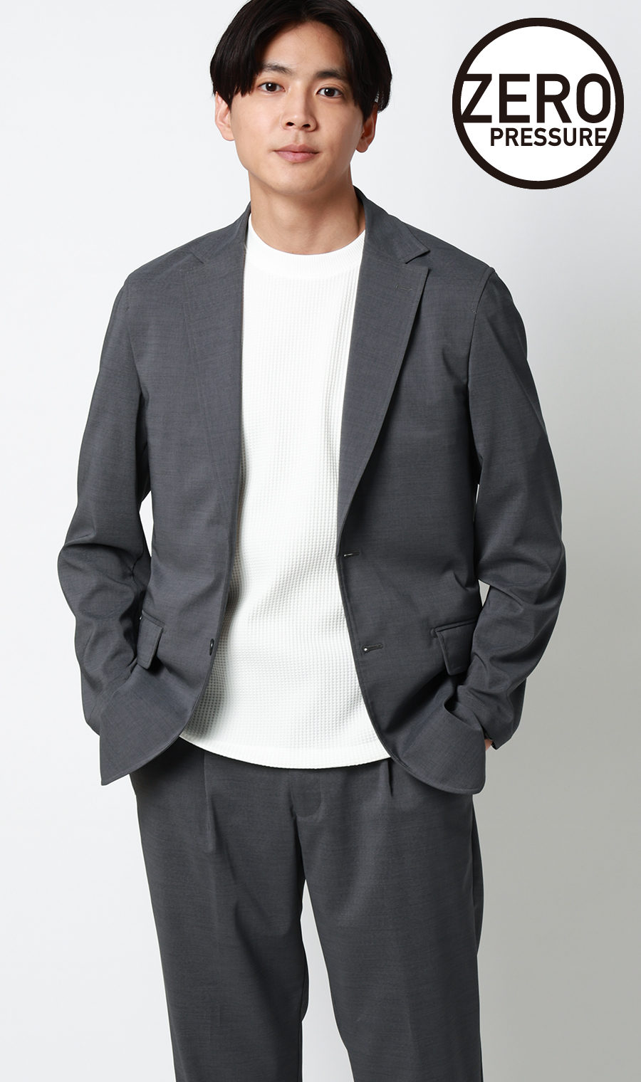 ゼロプレッシャースーツ【ジャケット】【2WAYストレッチ】【セットアップ着用可】 グレー S