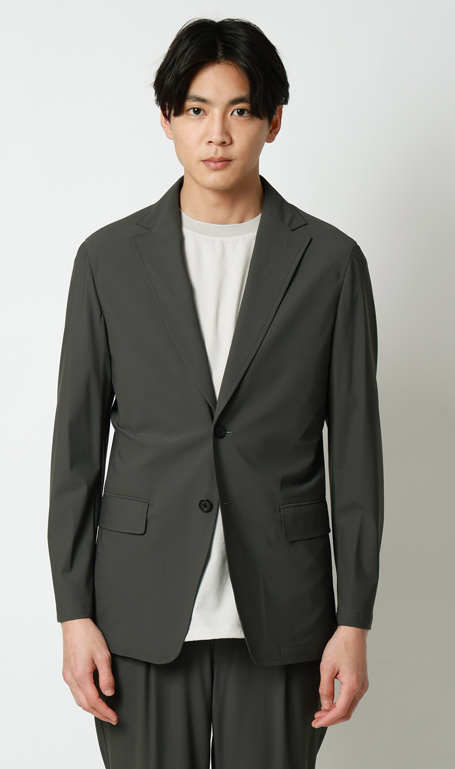 ゼロプレッシャースーツ【ジャケット】【2WAYストレッチ】【セットアップ着用可】 チャコール S