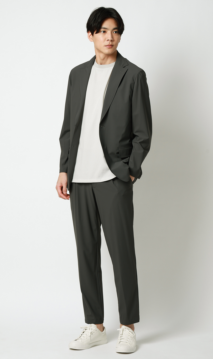 ゼロプレッシャースーツ【ジャケット】【2WAYストレッチ】【セットアップ着用可】 チャコール S